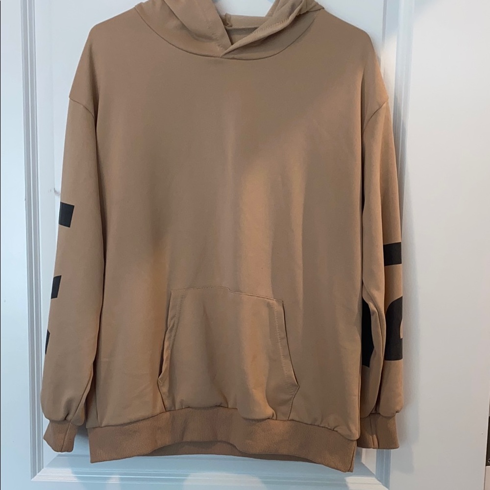 Love Tan Crewneck Sweater with Relaxed Fit